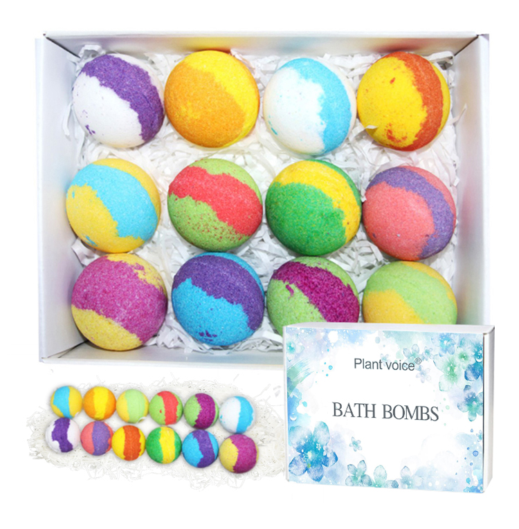 Colorful Natural Fizzing Bath Bombs Gift Set