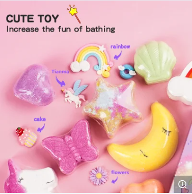 Rainbow Bath Bombs With Toys