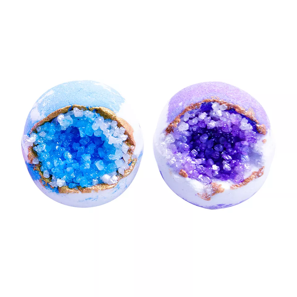 bulk Natural Bath Fizzer With Shimmer Bubble Geode Bath Bomb wholesale