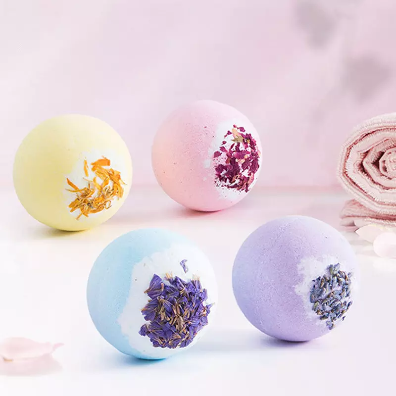 bulk Yellow Bath Bomb With Dry Flowers wholesale