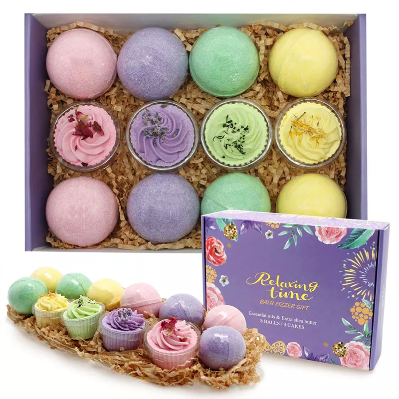Wholesale Christmas Cupcake Bath Bomb For SPA Bath Fizzies Set