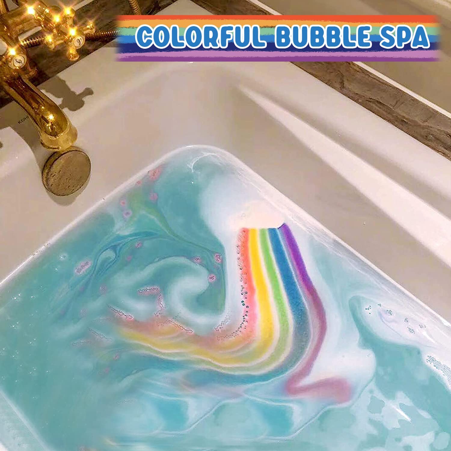 rainbow bath bomb