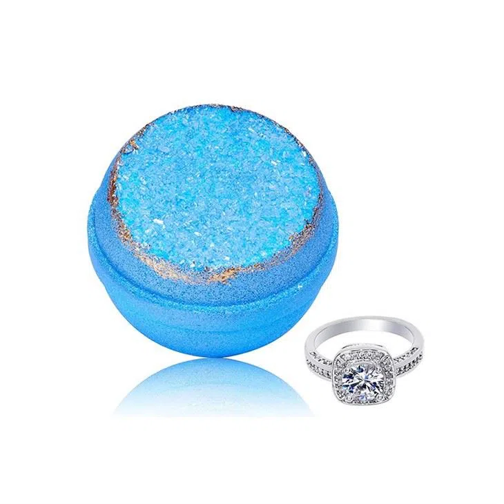 Private Label Individually Wrapped Bath Bombs With Rings Inside Wholesale