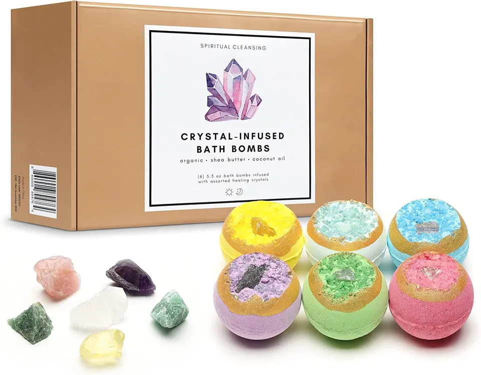 Bath Bombs With Crystals Inside