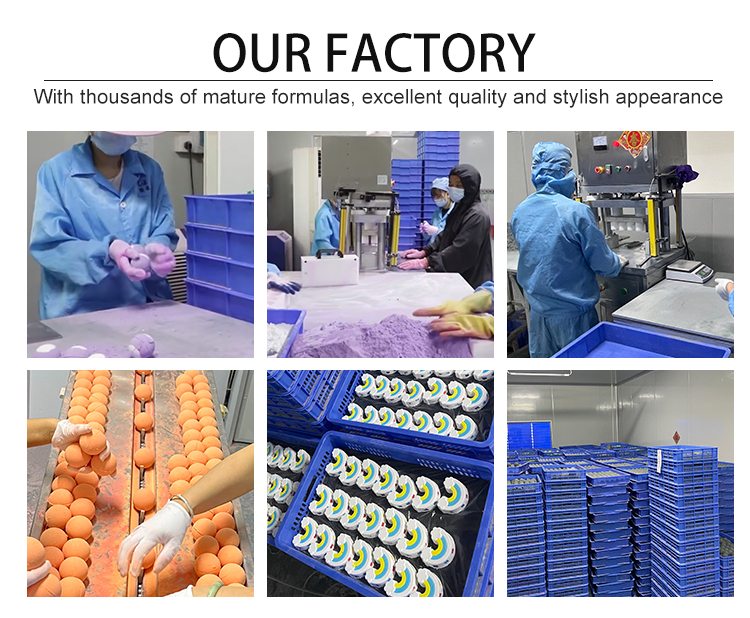 The whole process of making a bath bomb in our factory